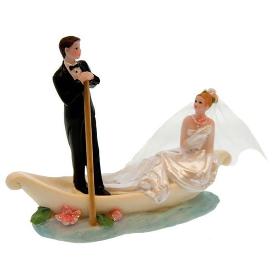 Achat Figurine Gateau de Mariage Couple de Mariés a la Pêche - Badaboum