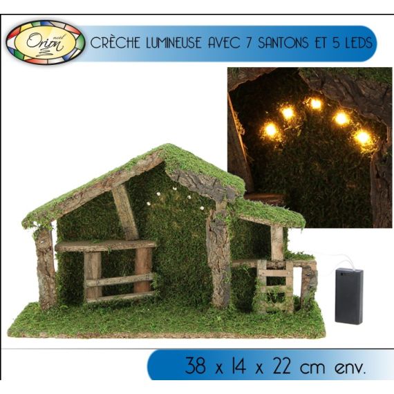 Crèche lumineuse vide 5 LEDS, deco Noel pas cher - Badaboum