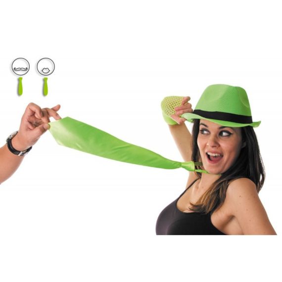 Cravate Fluo Verte, accessoires de fêtes, pas chers - Badaboum