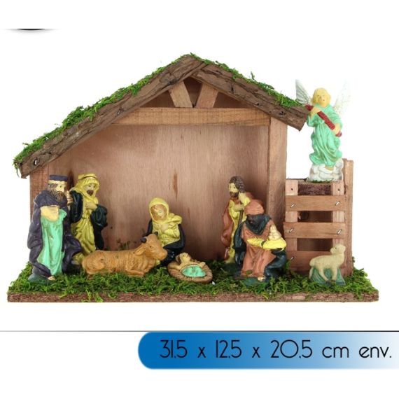 Creche de noel pas cher avec 10 santons, decoration noel Badaboum
