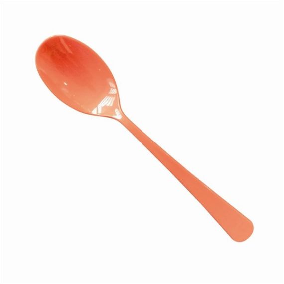 20 Grandes cuillères plastique réutilisable orange 18,5 cm