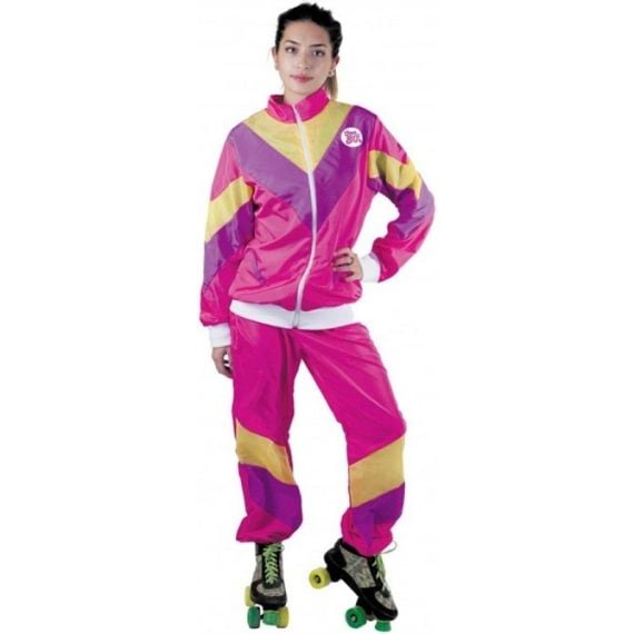 Déguisement Femme Années 80 Jogging Rose, costume pas cher - Badaboum