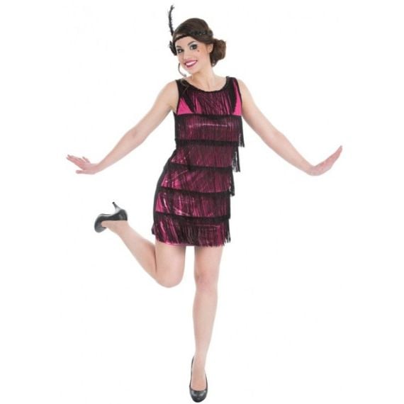 Deguisement Femme Robe Charleston Noir Rose Taille XS Deguisement enfant pas cher Badaboum