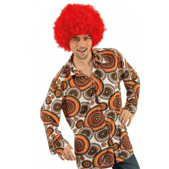 D guisement Homme Chemise Vintage Ann es 70 orange Taille M