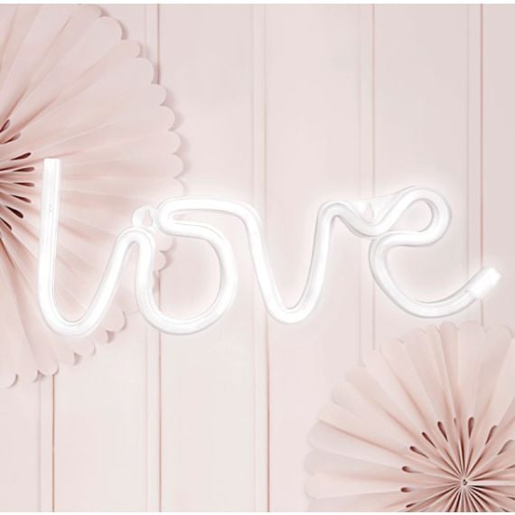 Decoration mariage LOVE en LED Blanc pas cher - Badaboum