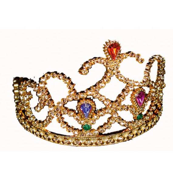 Diademe Princesse Or avec Bijoux - accessoire pour deguisement pas cher -  Badaboum