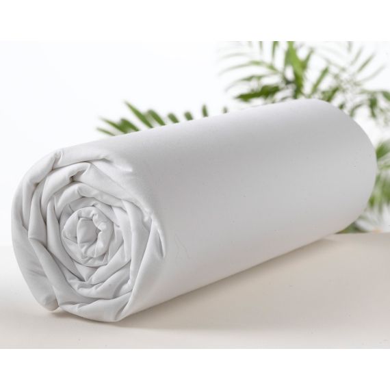 Drap housse 160x200 Blanc, drap housse percale pas cher - Badaboum