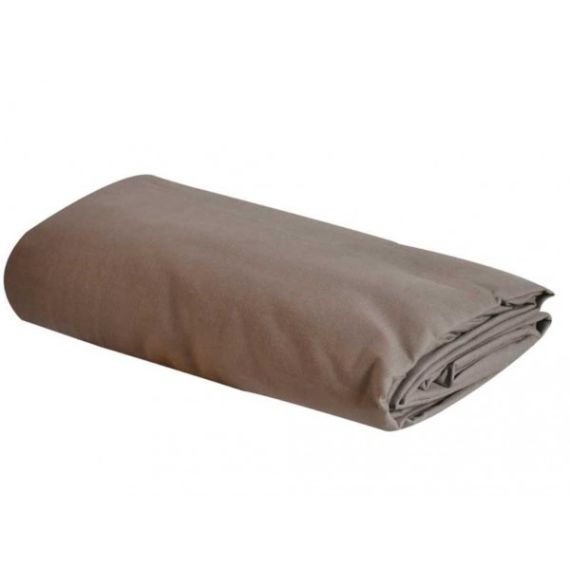 Drap plat 270x300 pas cher Taupe 100% coton - Badaboum