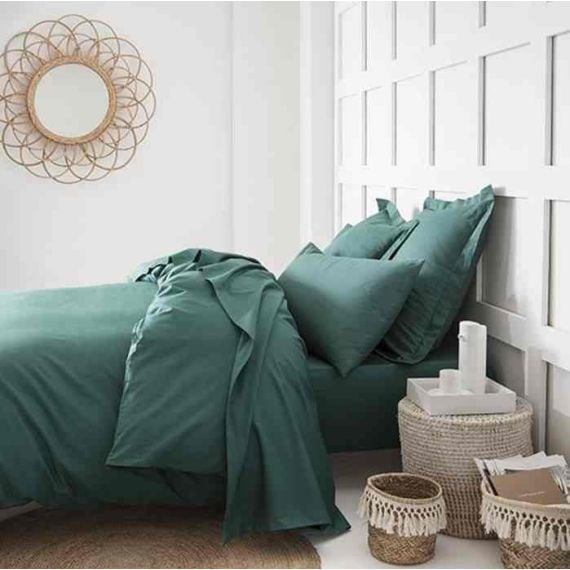 Drap plat Emeraude 240x300cm 100% coton TODAY, drap plat 2 personnes pas  cher - Badaboum