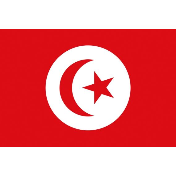 Drapeau Tunisien - Drapeau Tunisie - 90x150cm - Drapeau Tunisie - Couleurs  Originales