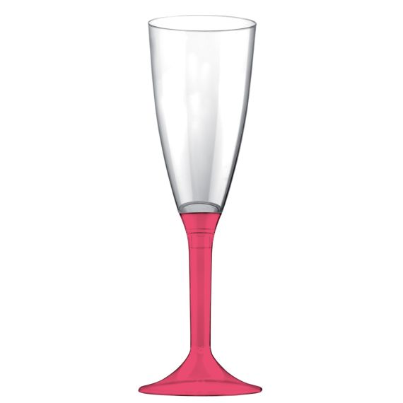 Flûte à champagne plastique Corail, vaisselle jetable Badaboum