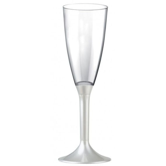 Coupe à champagne jetable en plastique Blanc x 20, vaisselle discount