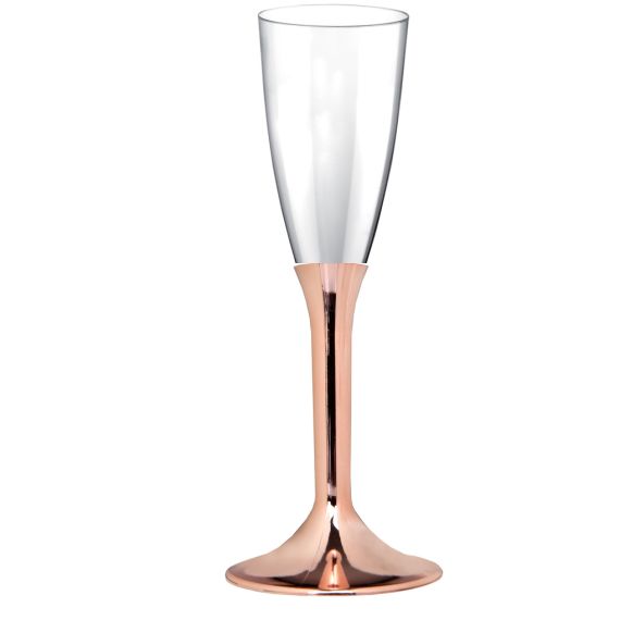 Flutes à Champagne Plastique Réutilisable Rose Gold x6