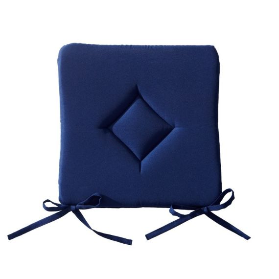 Galette de chaise coussin rehausseur en coton Bleu marine, 40 x 40