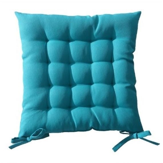 Galette de chaise matelassé Turquoise, coussins chaise - Badaboum