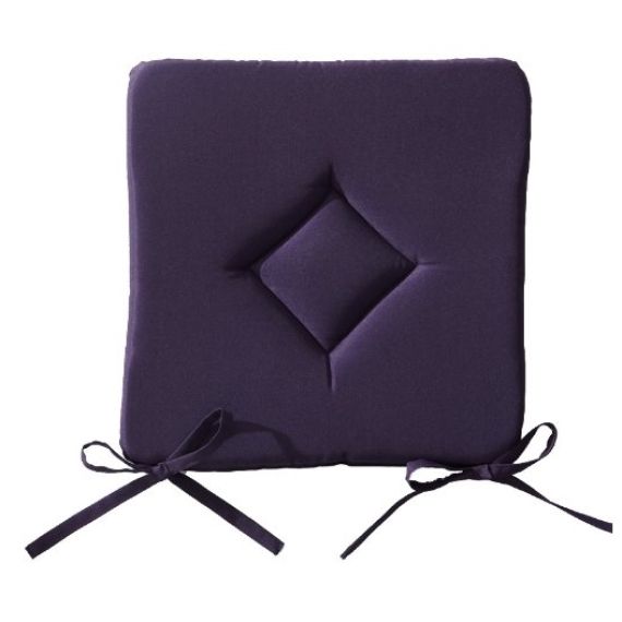 Galette de chaise Violet Carrée 40x40 cm, linge de maison - Badaboum