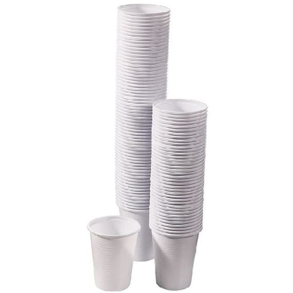 Gobelet plastique pas cher, 100 gobelets jetables blanc - Badaboum