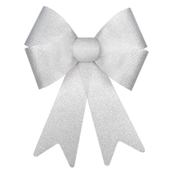 Noeud papillon pailleté de noel Argent Blanc, decoration noel - Badaboum