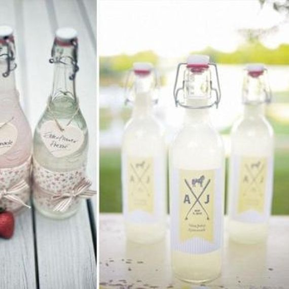 Grande bouteille en verre limonade, decoration mariage Badaboum