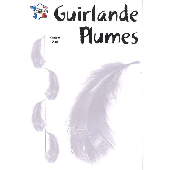 Grande guirlande de plume blanche verticale pas cher - Badaboum