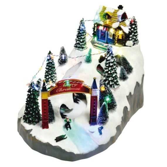 Vente Village de Noel Miniature de la Fontaine Musical avec 11 LED