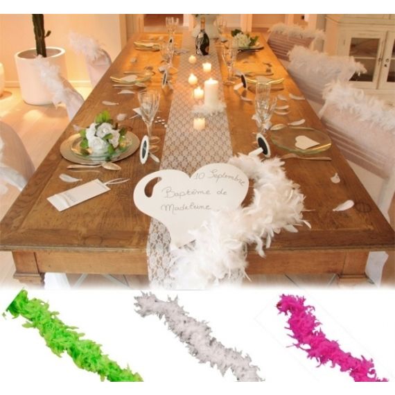 Guirlande plume BOA géante, deco table mariage - Badaboum