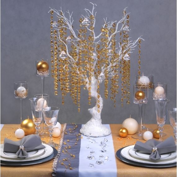 Guirlande Cristal Ronds Plats Mariage  Perles Guirlandes Décoration de  Table