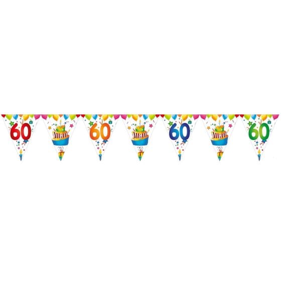 Guirlande Fanions Anniversaire 60 ans 6 m - decoration pas cher - Badaboum