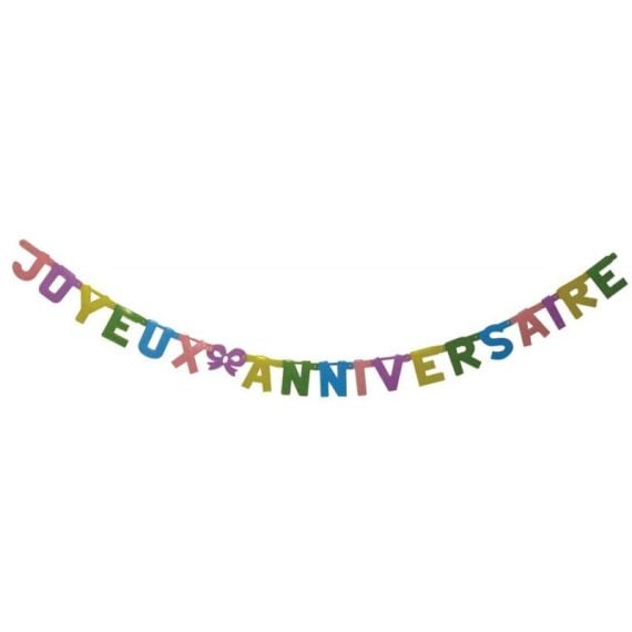 Guirlande Joyeux Anniversaire 2m, accessoires de fêtes, anniversaires, pas  chers - Badaboum