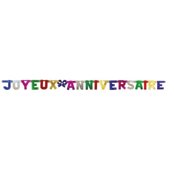 Guirlande Joyeux Anniversaire Multicolore 185 cm - decoration pas cher -  Badaboum