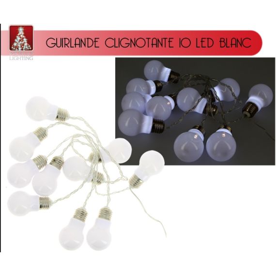 Guirlande lumineuse 10 ampoules, piles