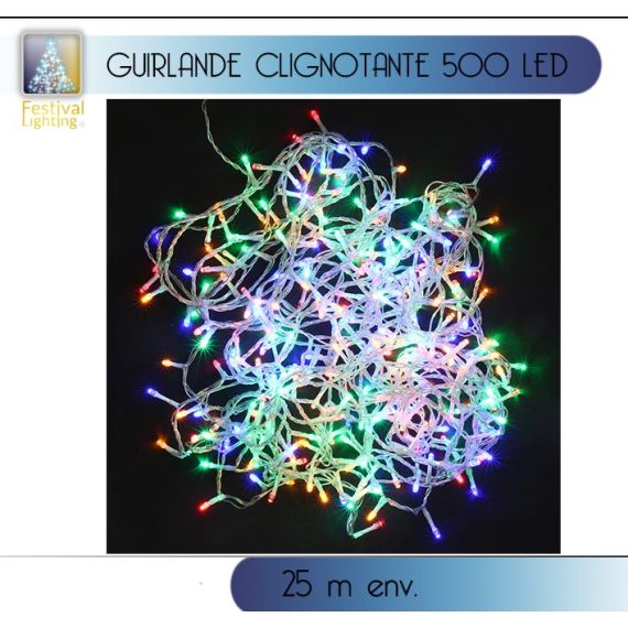 Guirlande lumineuse clignotante 500 LED Multicolore, decoration noel -  Badaboum