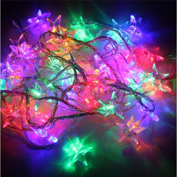 Guirlande lumineuse electrique 40 LED Etoile Multicolore, Déco de Noel -  Badaboum