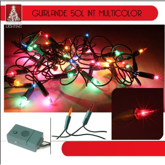 Guirlande électrique diamants 20 led 230 V - Longueur 2 mètres - Blanc