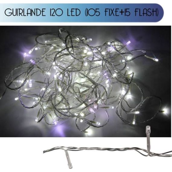 Guirlande lumineuse 120 LED Blanc avec Appli Smartphone pas cher - Badaboum