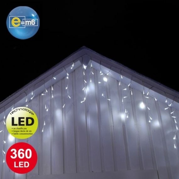 Guirlande lumineuse stalactite exterieur 360 LED Blanc - Badaboum