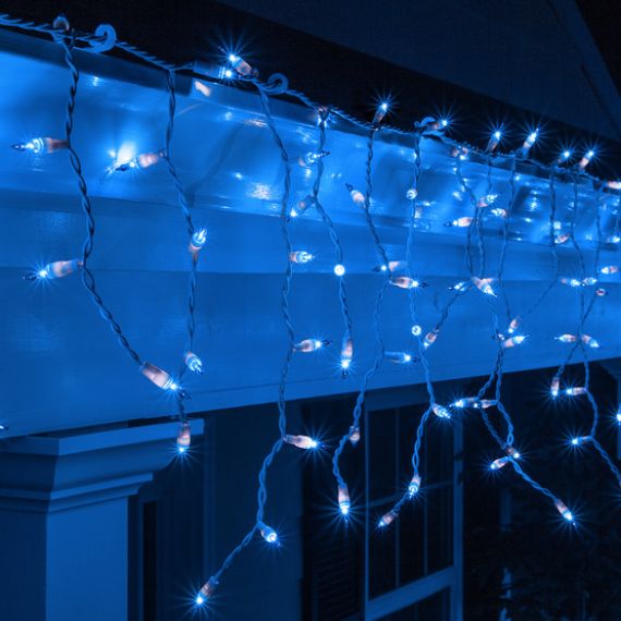 Guirlande lumineuse à plume blanche lumière bleues