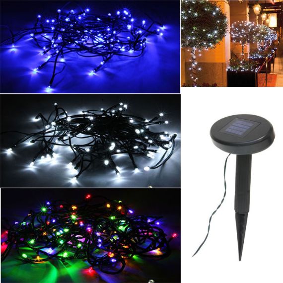 Guirlande solaire extérieur pour jardin 100 LED, deco Noel - Badaboum