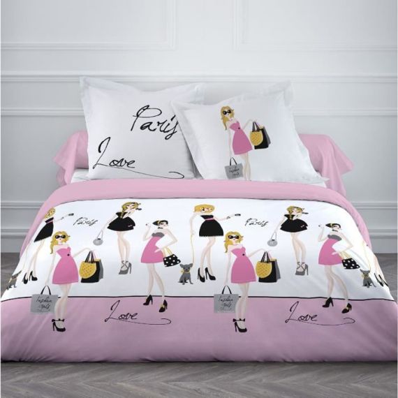 Housse de couette fille Pink London, Parure de couette pas cher - Badaboum