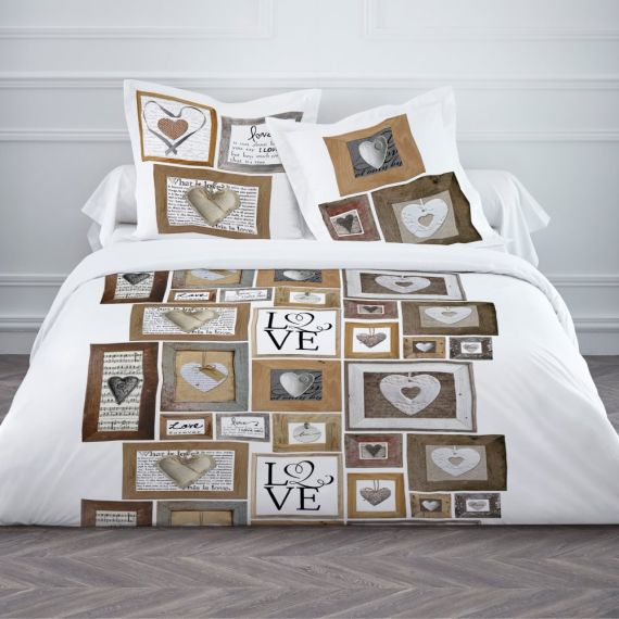 Housse de couette 220x240 This is Love, linge de lit pas cher - Badaboum