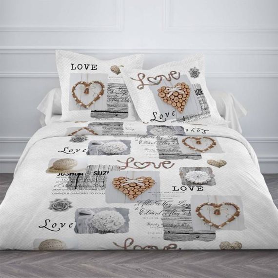 Housse de couette 220x240 This is Love, linge de lit pas cher - Badaboum