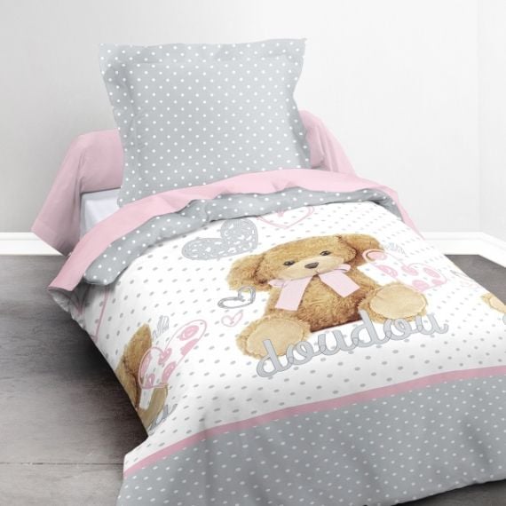 Housse de couette Fille 1 personne Doudou Girl Badaboum