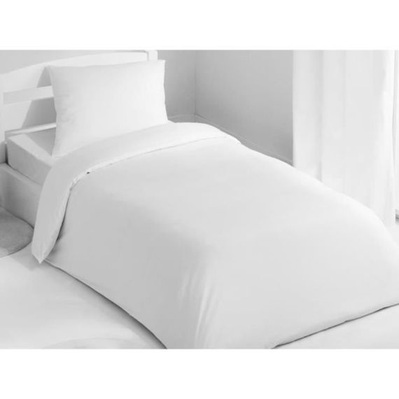 Drap housse percale pas cher 140x190 Blanc 100% coton - Badaboum