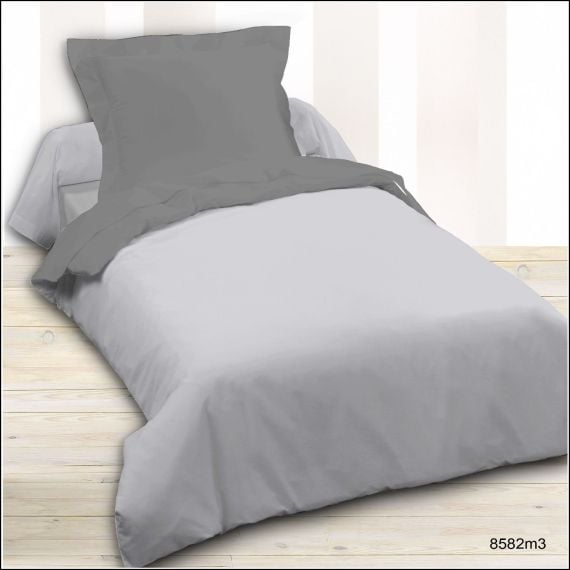 Housse de couette 140x200 gris