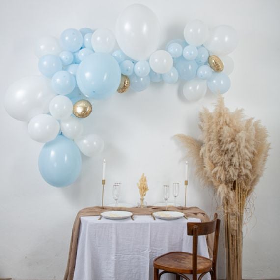 Arche de ballons Joyeux Anniversaire OR & Blanc - Decoration anniversaire  pas cher - Badaboum