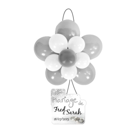 Kit decoration ballon mariage pas cher Blanc et Argent - Badaboum