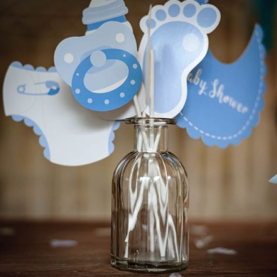 Kit photobooth baby shower Garçon, decoration baptême - Badaboum