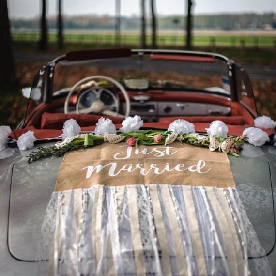 Kit Déco Voiture Mariage Noeuds Jute