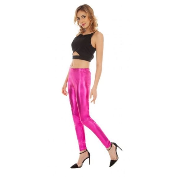 Legging Rose Brillant S M accessoire deguisement pas cher Badaboum