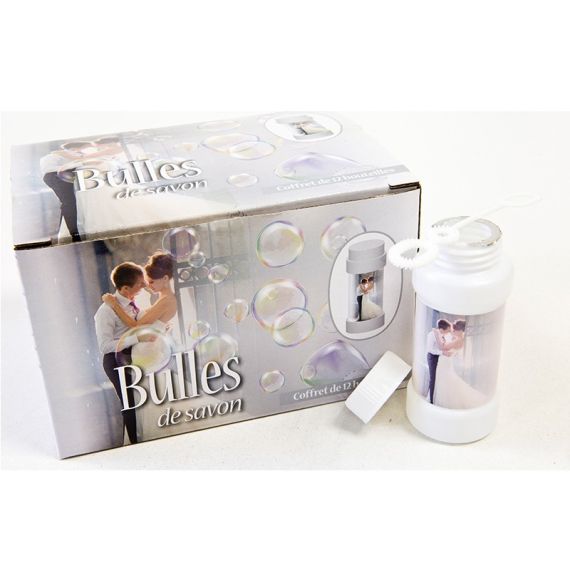 Bouteilles Champagne Bulle de Savon Gris Mariage